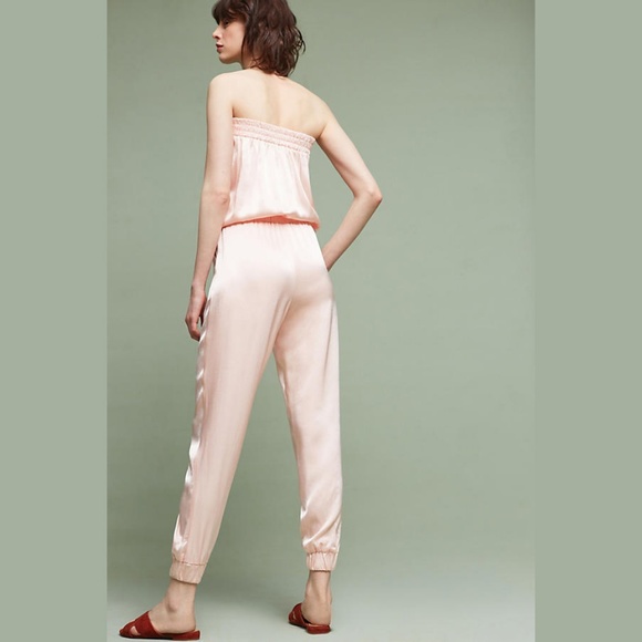 Anthropologie Drew Jumpsuit Pink Strapless Shimmer - Picture 2 of 8